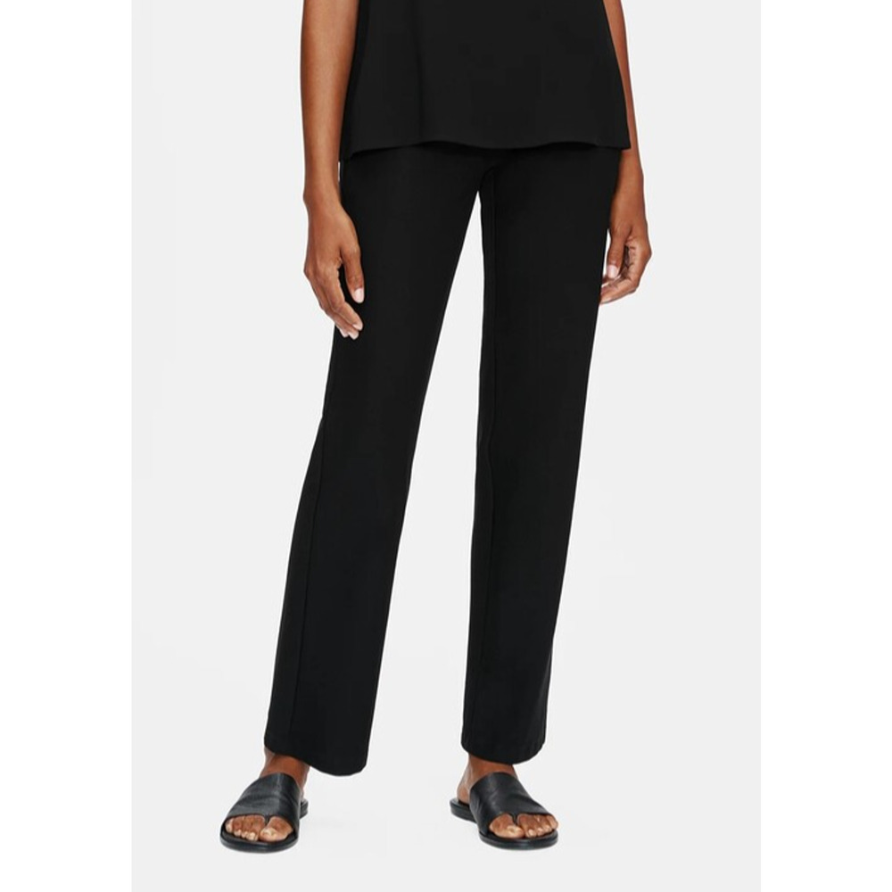 Eileen Fisher System Stretch Crepe Straight Pant Easy Fit Pull On Black Size XL - Picture 1 of 9